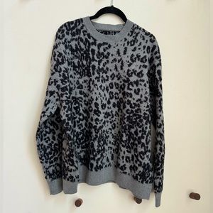 AllSaints Animal Print Crewneck Pullover